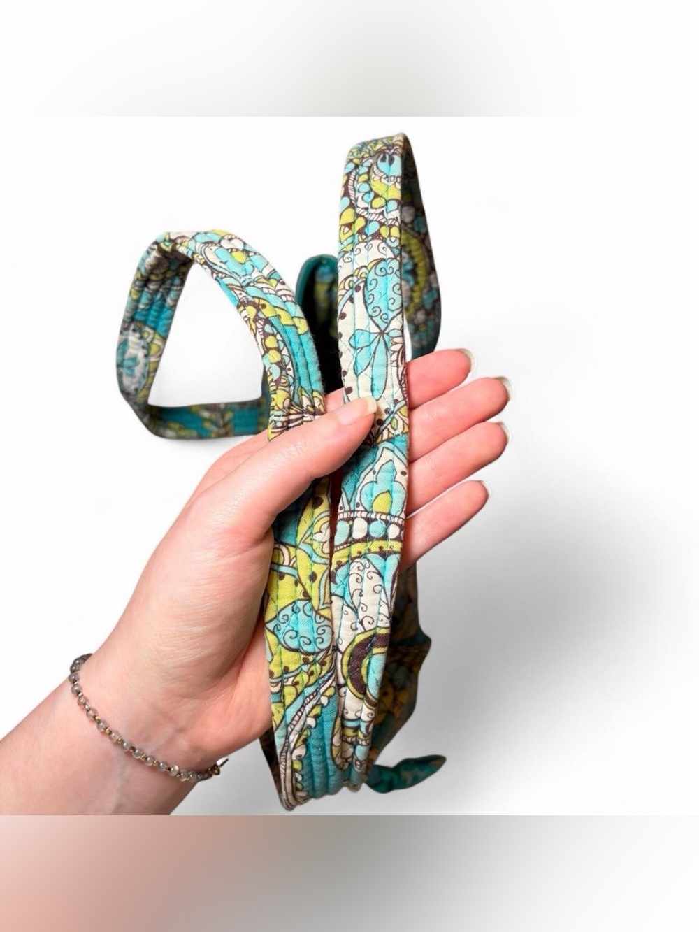 Vintage Y2K Vera Bradley Shoulder Bag Purse in Peacock Paisley Blue Green - Picture 5 of 5